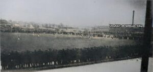 1912 A Birmingham and District League match between Wrexham and Aston Villa Reserves looking at the ‘Town End’ 