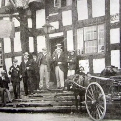 1920 A wagonette of Caldecott and Sons of Penybryn outside the Cock Inn at Barton