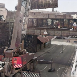 1995 Sunday February 19th demolition of railway bridge on Vicarage Hill