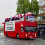 2003 – Wrexham AFC open top parade bus on Mold Road opposite the Art College