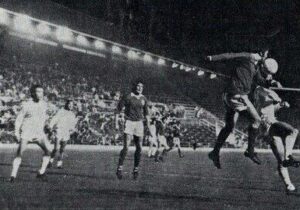 Albert Kinsey scoring Wrexham AFC’s first European goal at Zurich !972