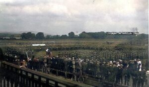 1918 The Racecourse - Field Marshal Viscount French inspecting wounded soldiers at the end of the First World War 