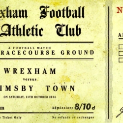 2014 Wrexham AFC v Grimsby souvenir ticket for 150th Anniversary match