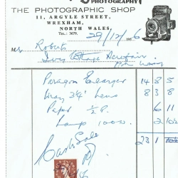 Argyle Street Philip Jauncey Photographic Shop Bill