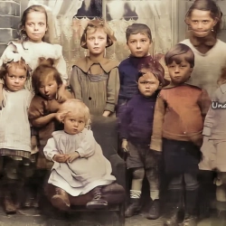 Children from Caego Terrace, Caego. c1900