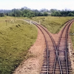 Cross Lanes junction between British Rail line (right) and Wrexham Industrial Estate line (left)