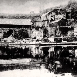 Froncysyllte Chirk Castle Lime &; Stone Company plant before modernisation showing the canal basin