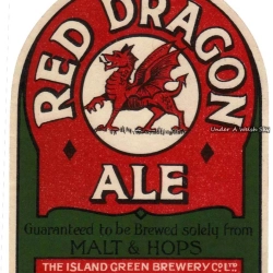 Island Green Brewery Co. advertisement for Red Dragon Ale