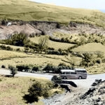Llangollen-Bus on Horseshoe Pass 1955