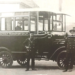 Maesgwyn Road Garage with Driver T Evans and conductor Andrews