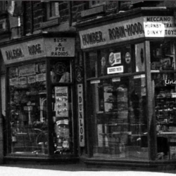 Ruabon, High Street, the Toy and Cycle Shop 1955
