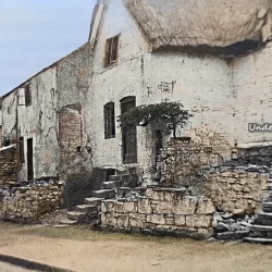 Watery Lane cottages 1895 with Bellevue Road in the background