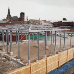 Island Green shopping centre construction March 1998